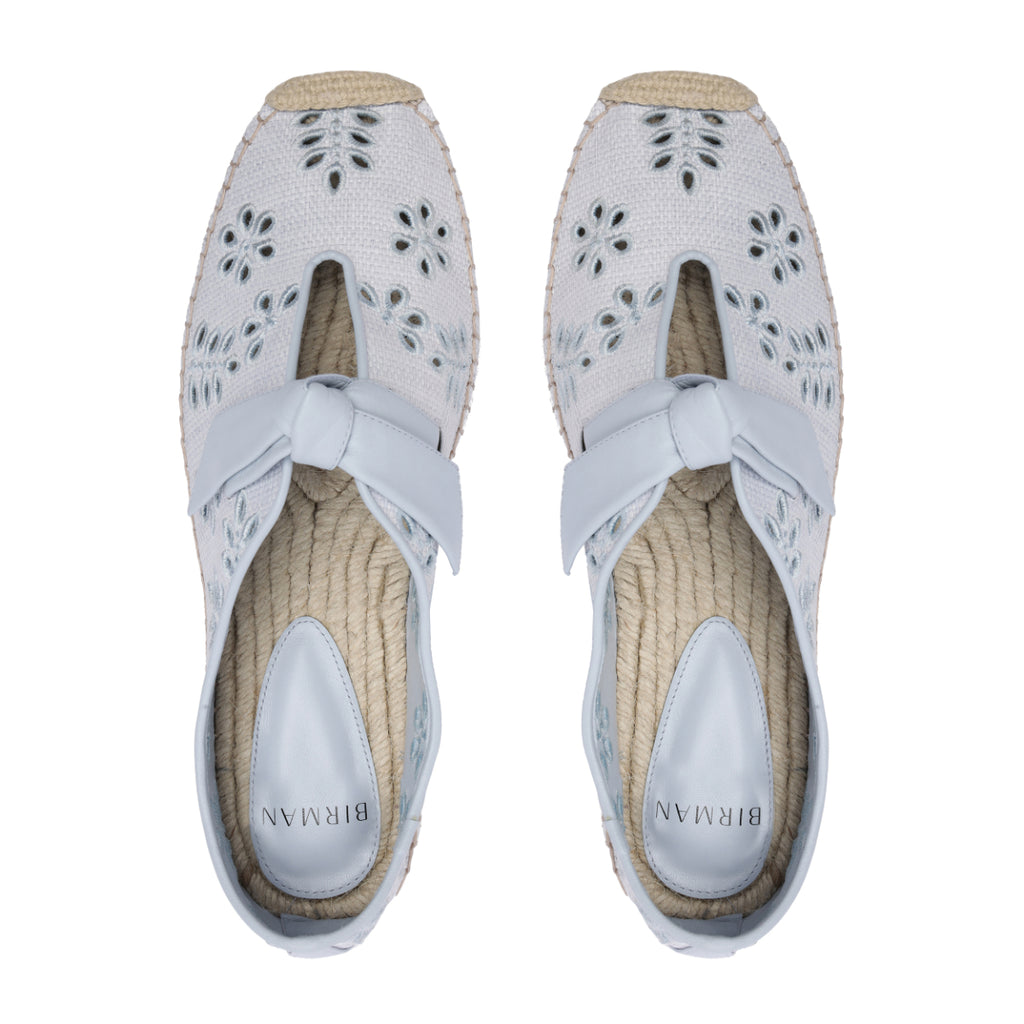 Clarita Summer Slipper Embroidery in Serene Blue
