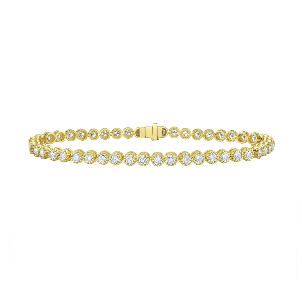 Thistle Diamond Yellow Gold Tennis Bracelet