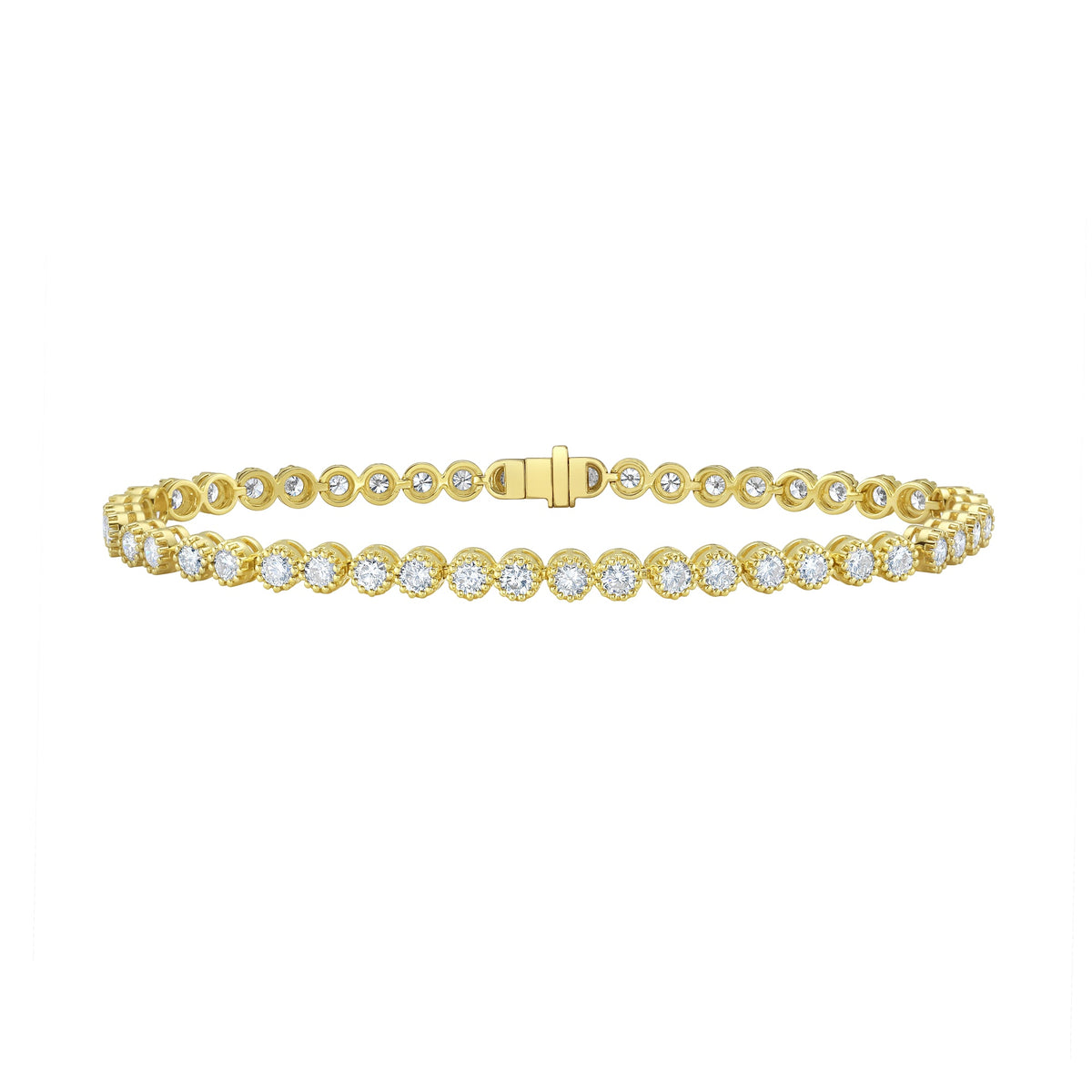 Thistle Diamond Yellow Gold Tennis Bracelet
