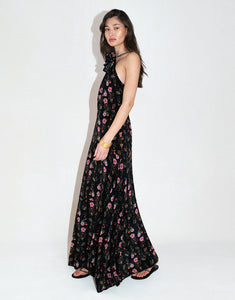 Rosie Crepe Maxi Dress in Sierra Jungle Black
