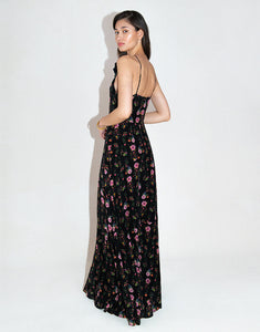 Rosie Crepe Maxi Dress in Sierra Jungle Black