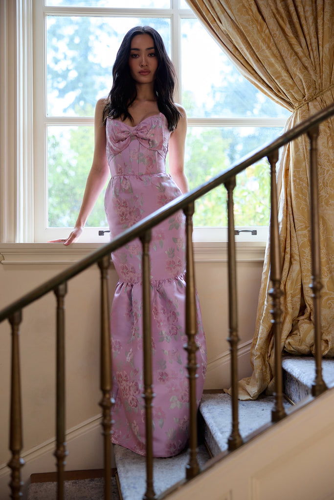 The Beth Dress in Orchid Baroque Floral
