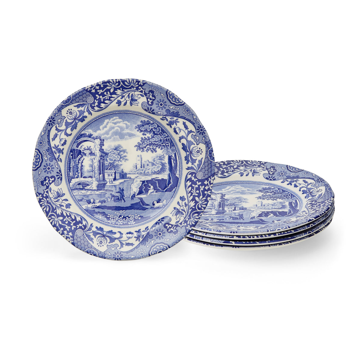 Blue Italian Salad Plates, Set of 4
