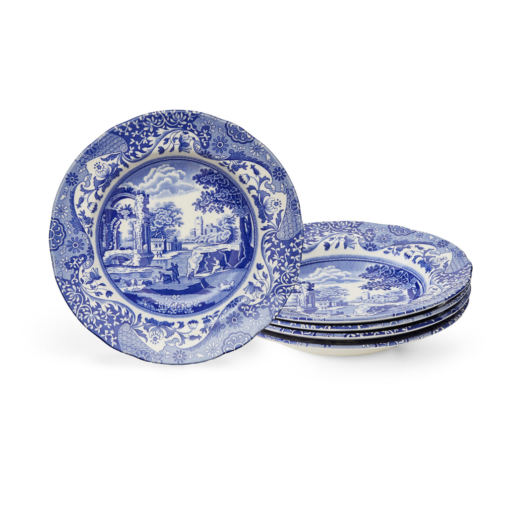 Blue Italian Soup Plates, Set of 4