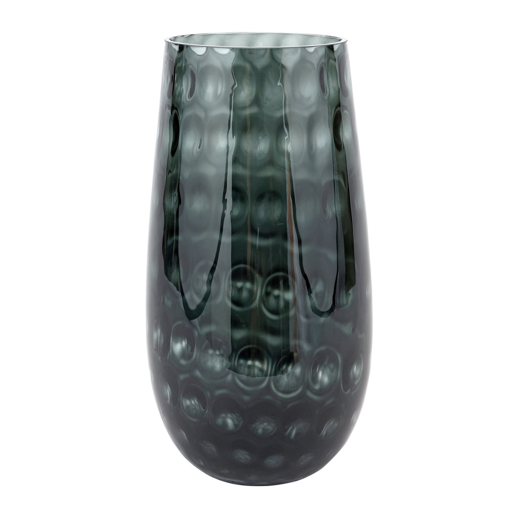 Bolla Glass Medium Pebbled Vase in Gray