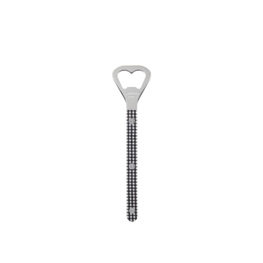 Bistrot Bottle Opener in Black Gingham