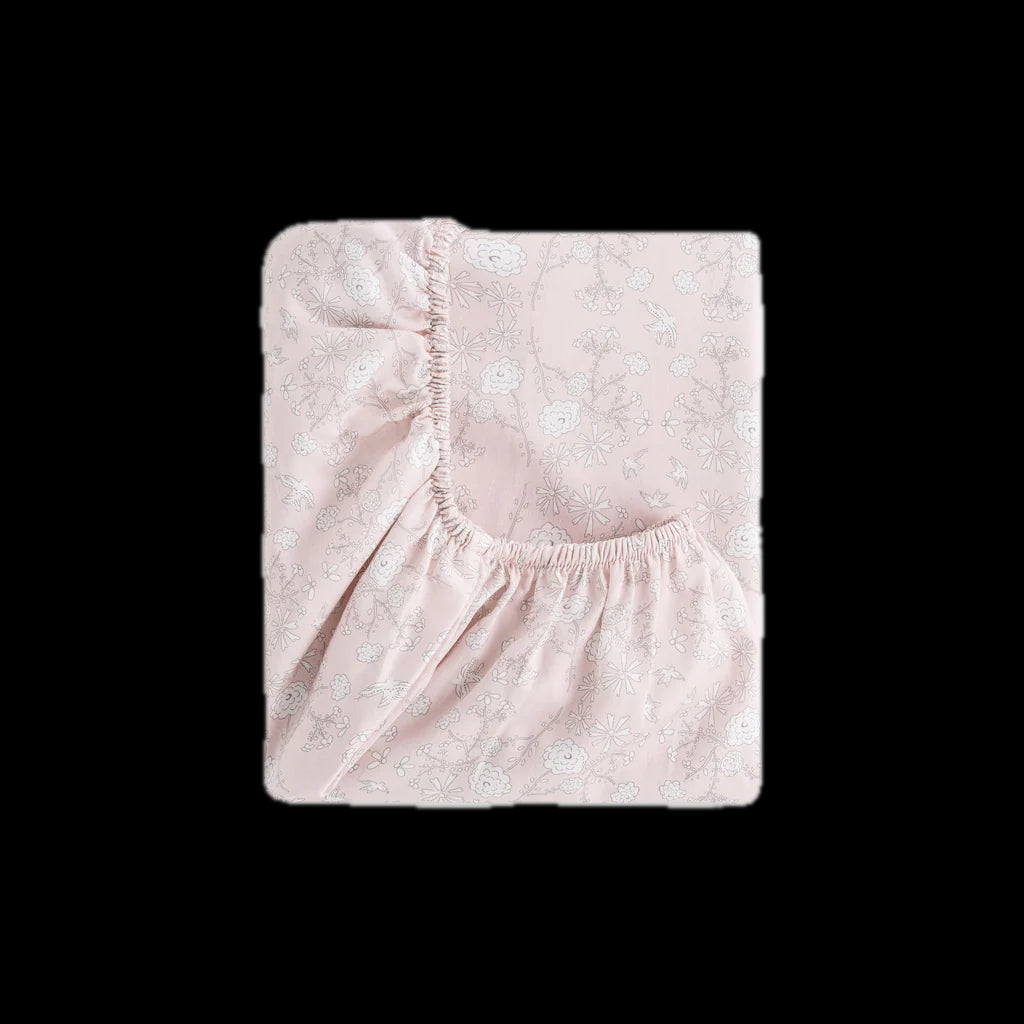 Bird's Song Crib Sheet in Pink