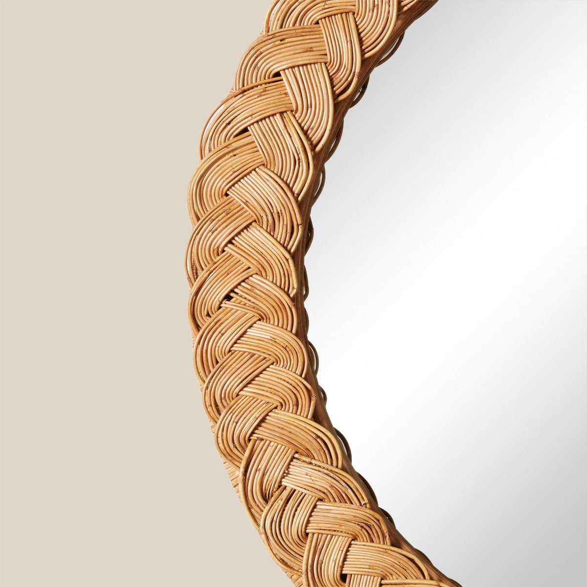 braided rattan frame of mirror