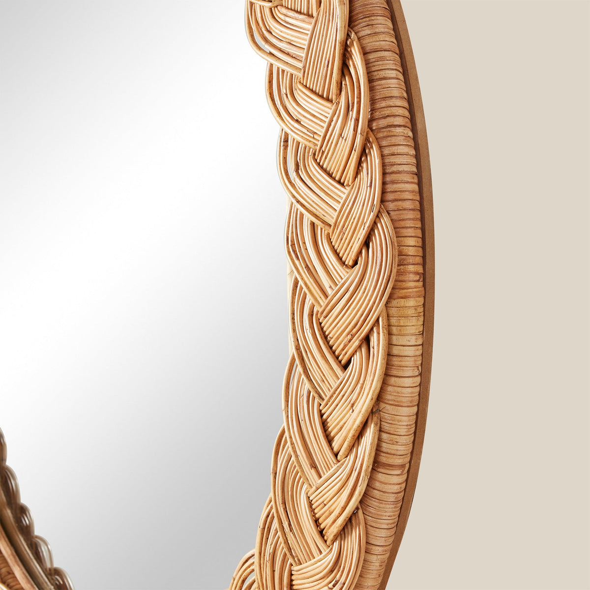 side angle of braided rattan frame