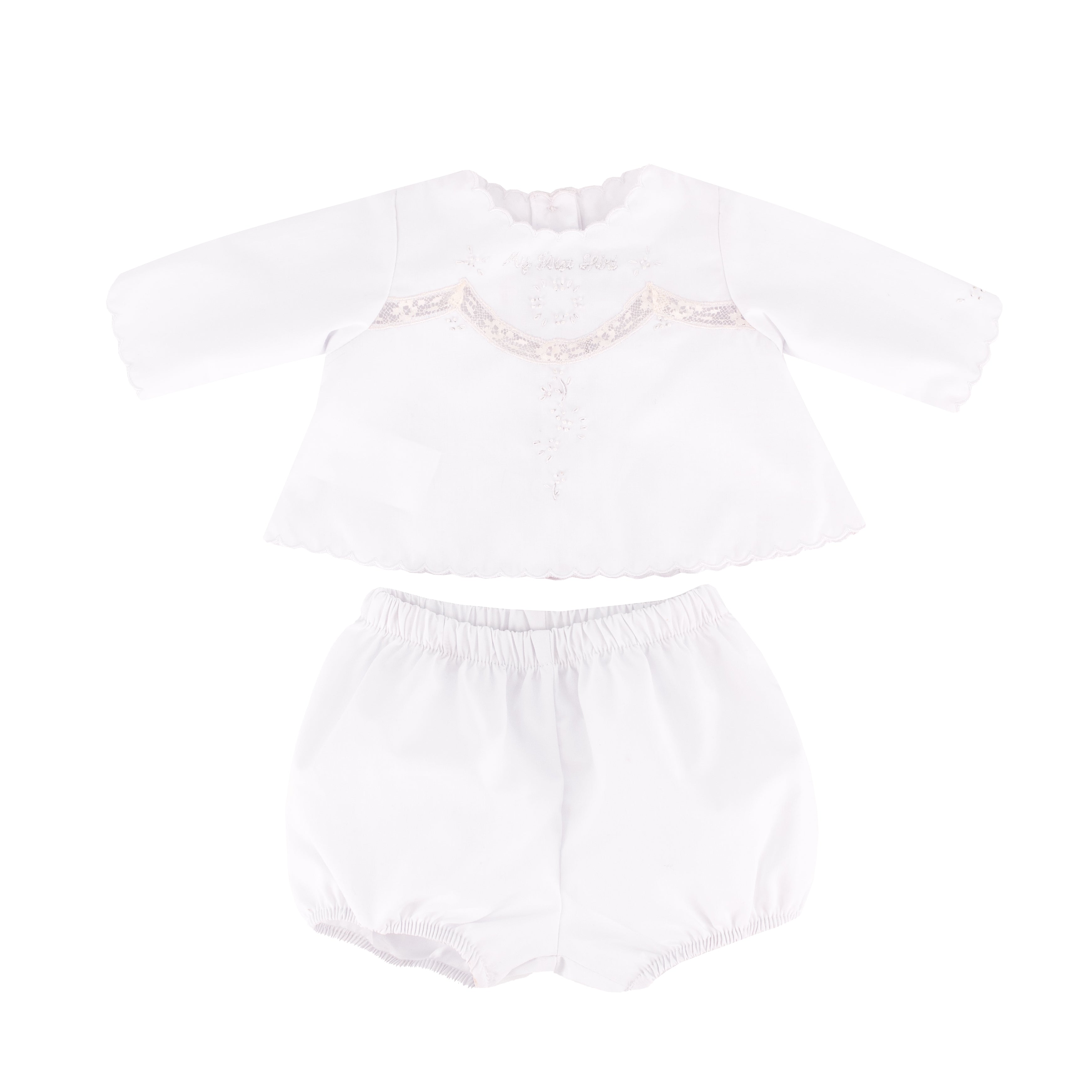 Baby's First Shirt & Bloomers in White