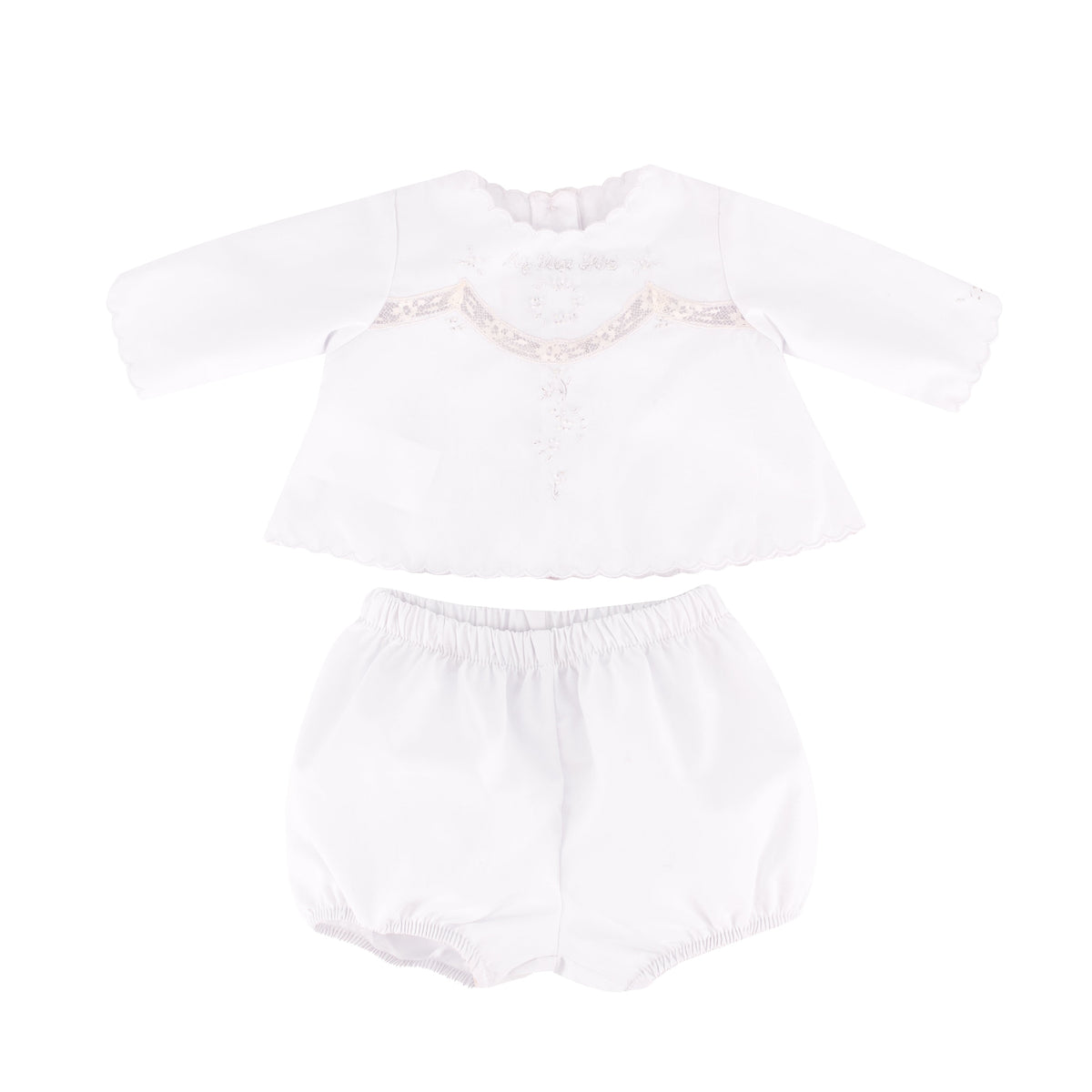 Baby's First Shirt & Bloomers in White