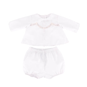 Baby's First Shirt & Bloomers in White