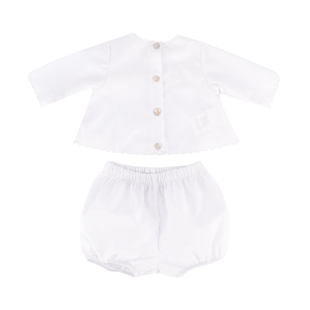 Baby's First Shirt & Bloomers in White