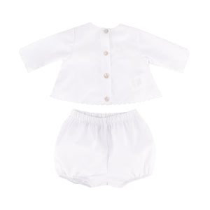 Baby's First Shirt & Bloomers in White