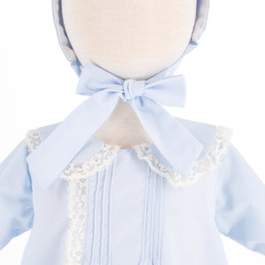 Baby Gown With Bonnet in Light Blue