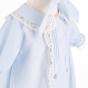 Baby Gown With Bonnet in Light Blue