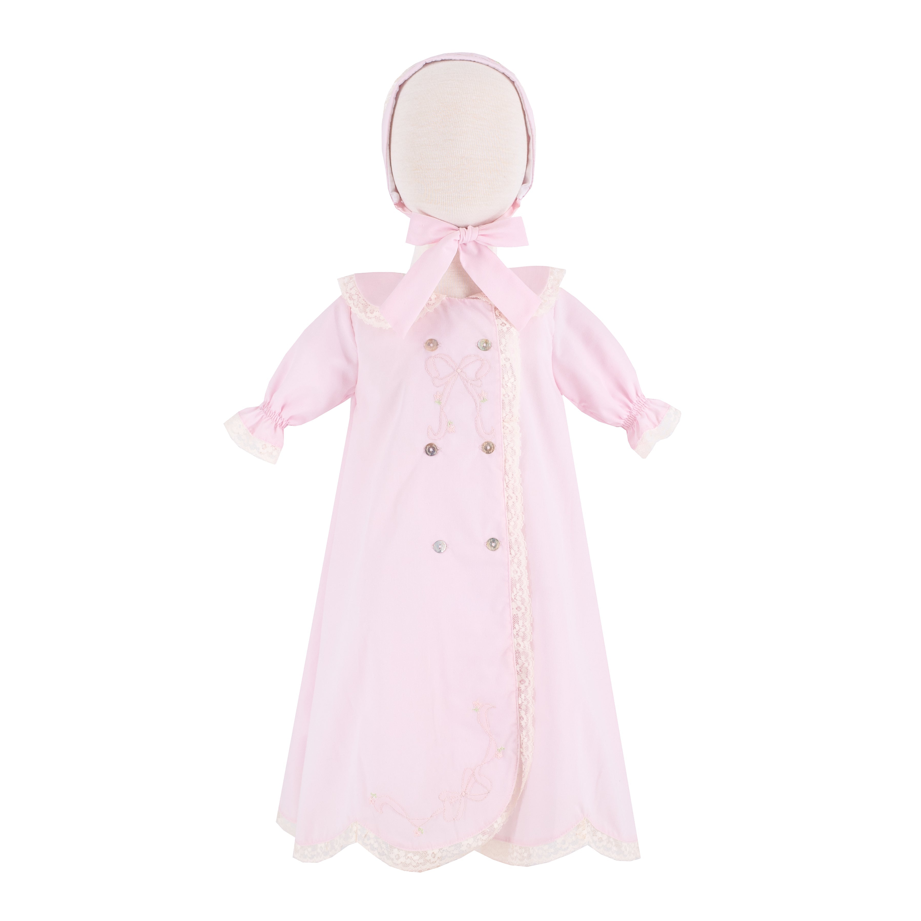 Baby Gown With Bonnet in Pink