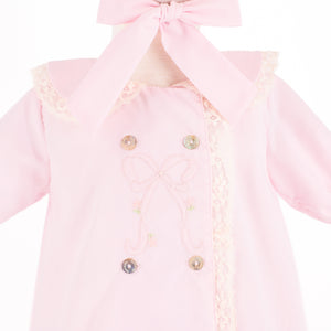Baby Gown With Bonnet in Pink