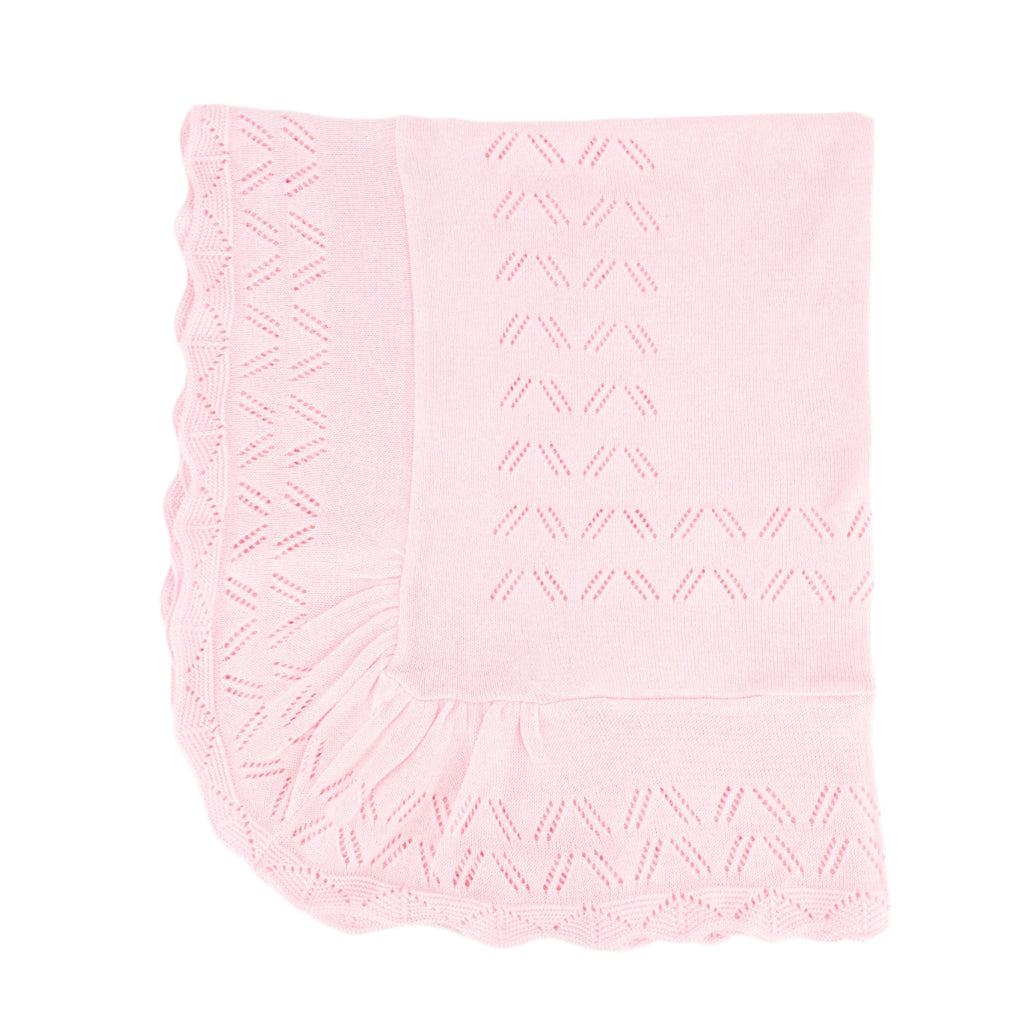 Knit Baby Blanket in Pink