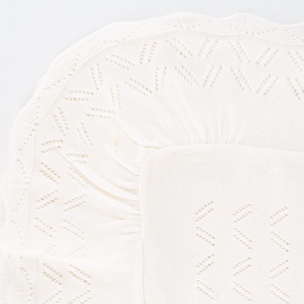 Knit Baby Blanket in Ivory