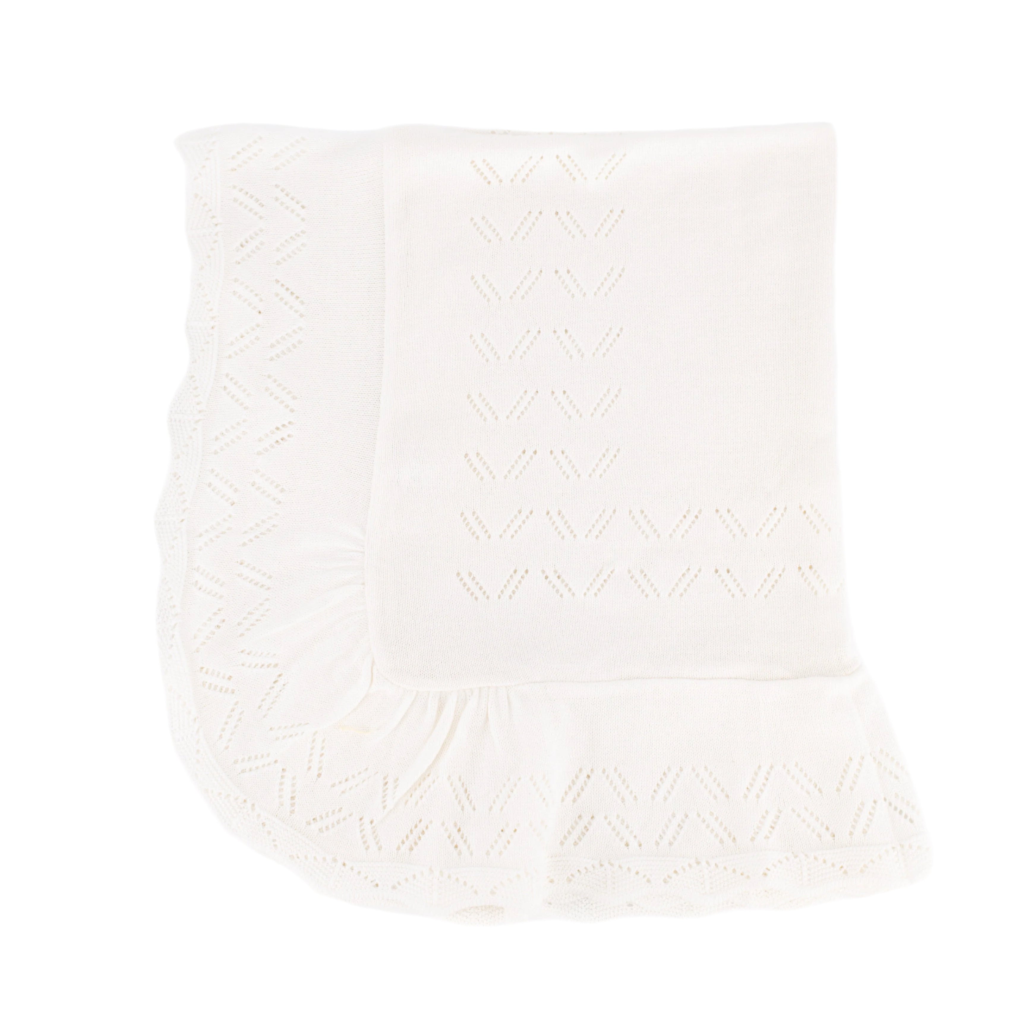 Knit Baby Blanket in Ivory