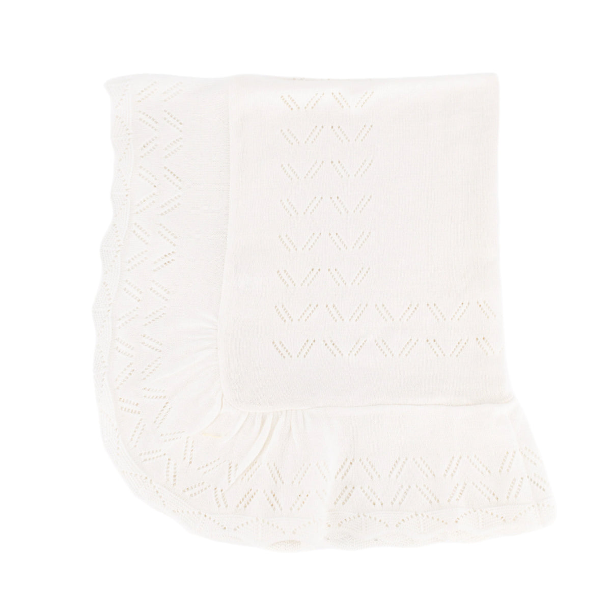 Knit Baby Blanket in Ivory