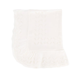 Knit Baby Blanket in Ivory