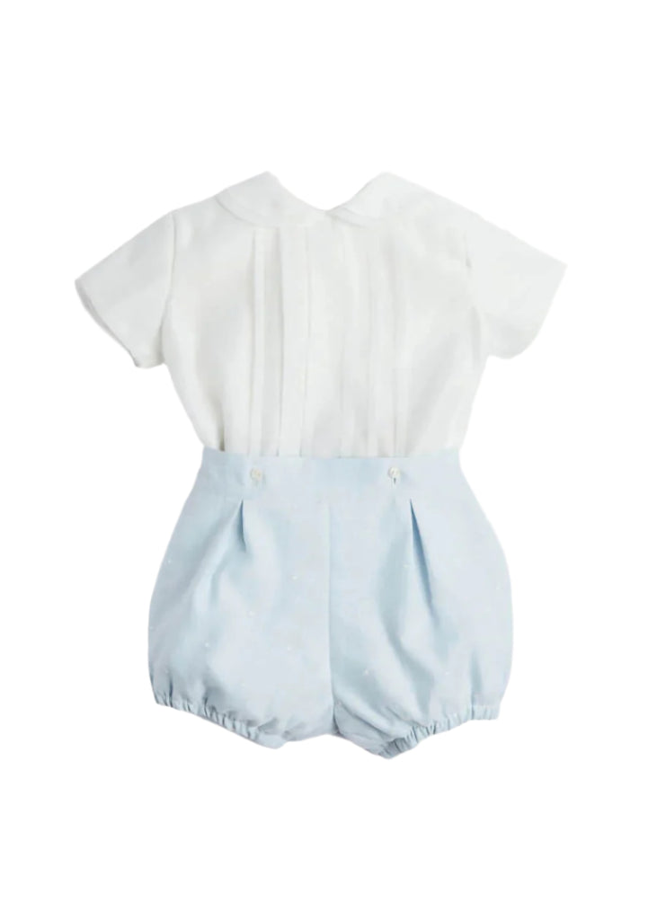 Peter Pan Collar Two Piece Set in Pale Blue (3mths-4yrs) Sets from Pepa London