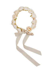 Faux Flower Pearl Detail Crown With Ivory Flower Hair Accessories  from Pepa London