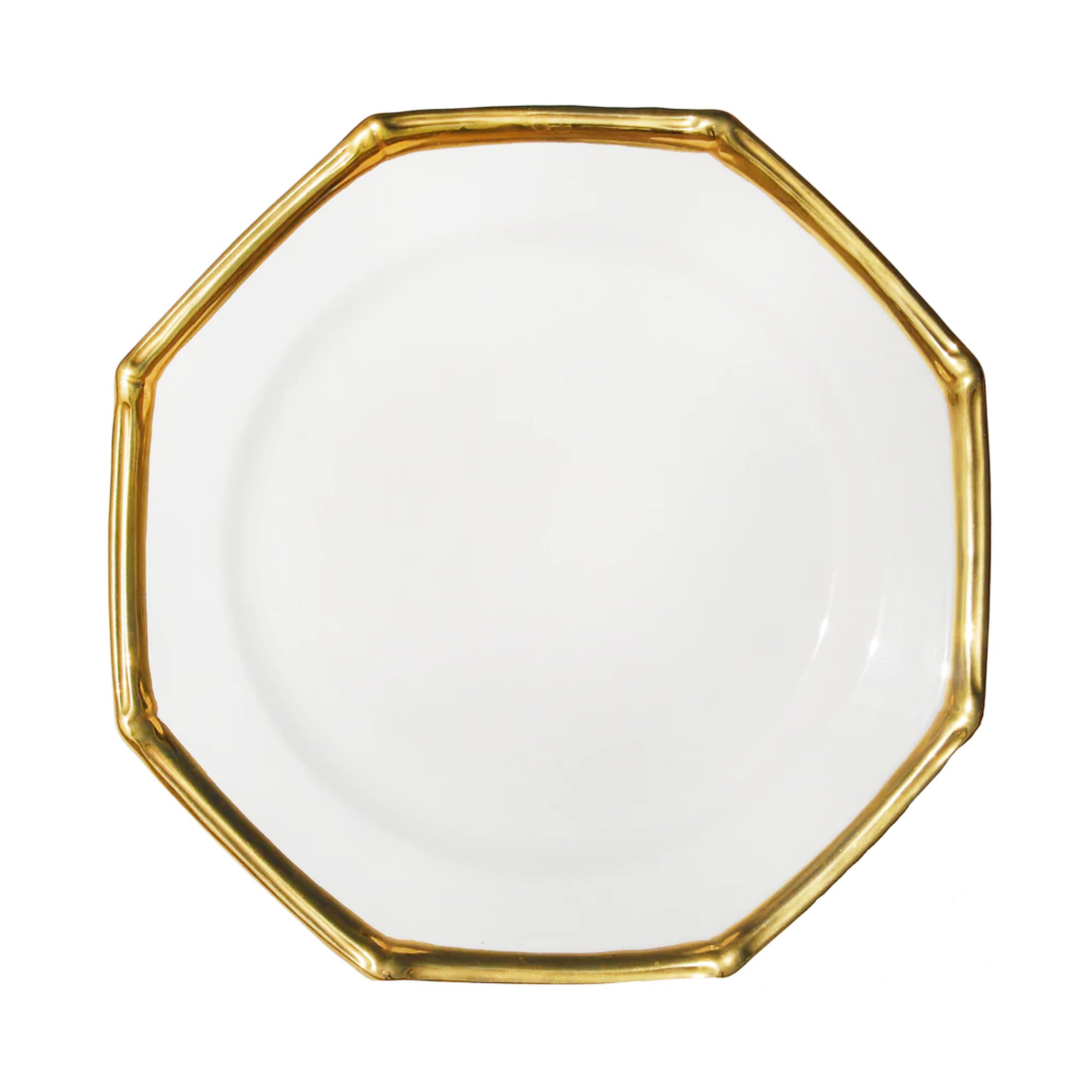 Bamboo Edge Dinner Plates in Gold, Set of 6