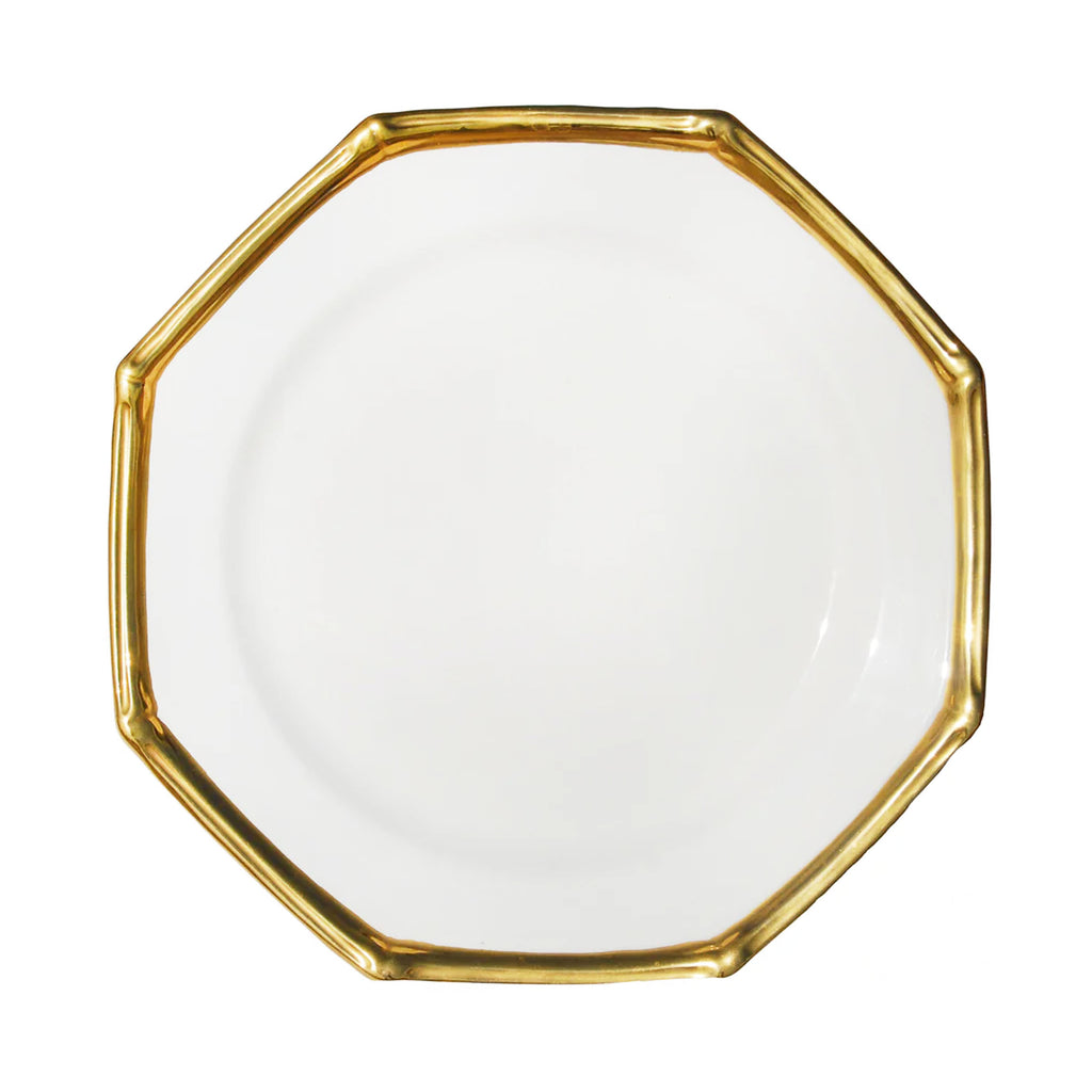Bamboo Edge Dinner Plates in Gold, Set of 6