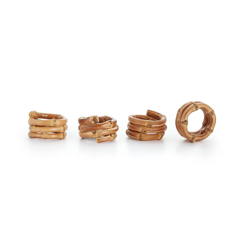 Bamboo Napkin Ring, Set of 4 Bamboo Chefanie