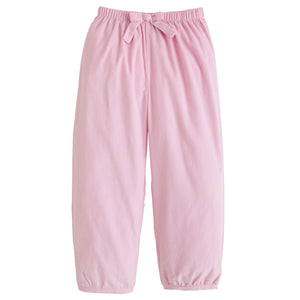 Little English classic children's clothing, toddler girls light pink corduroy banded pull on pant with fixed bow on waist