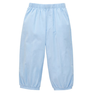 Little English traditional clothing, light blue corduroy pant with banded cuff and elastic waistband for little boys