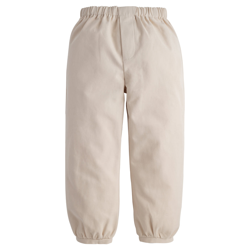 Little English classic children's clothing banded khaki twill pant for toddler boys with elastic waistband