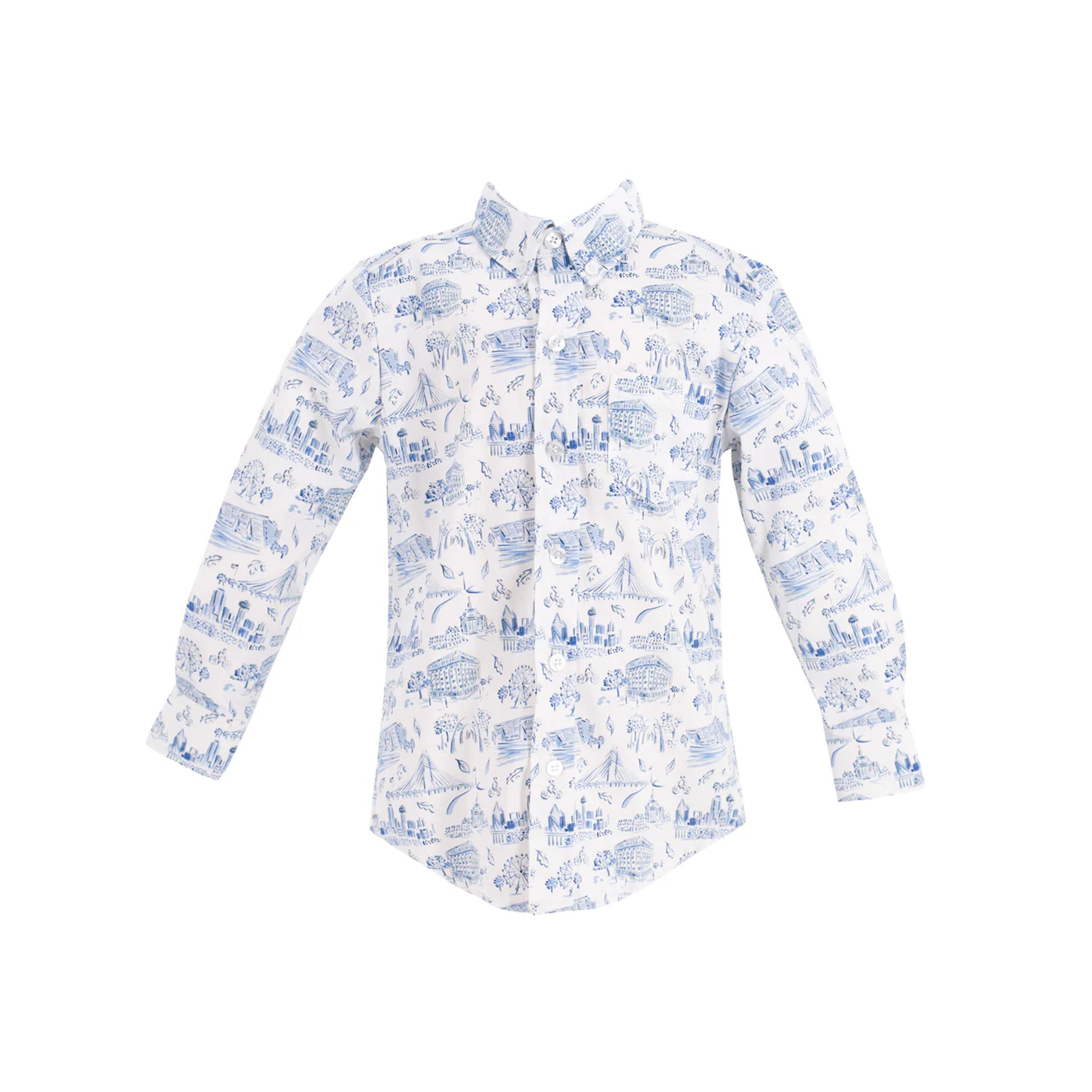 Bates Boy Button Down in Dallas Print