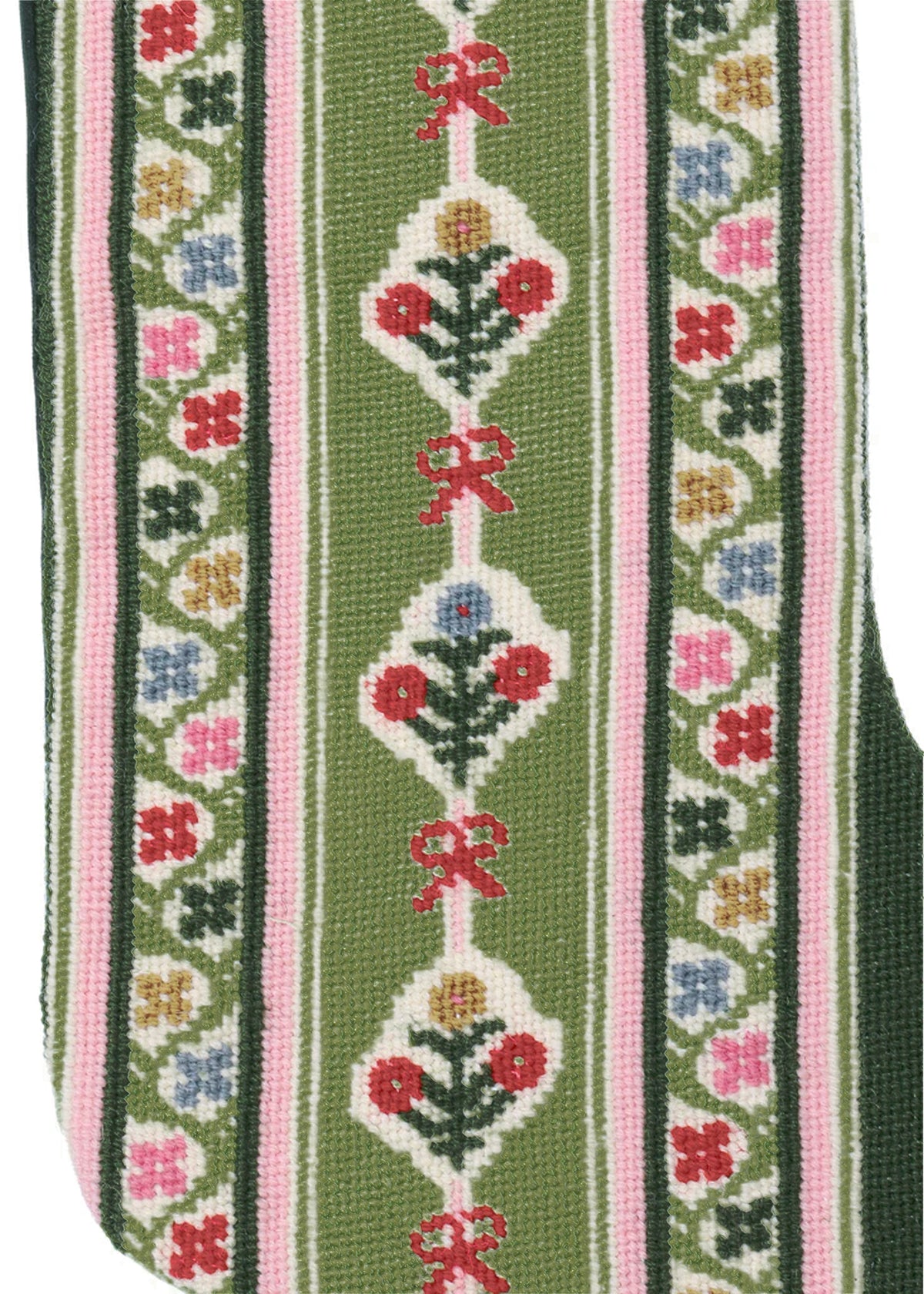 Velvet Cuff Needlepoint Floral Stocking