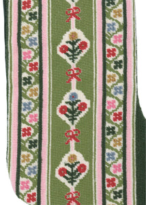 Velvet Cuff Needlepoint Floral Stocking