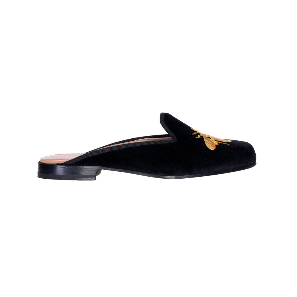 Bee Noir Velvet Mule