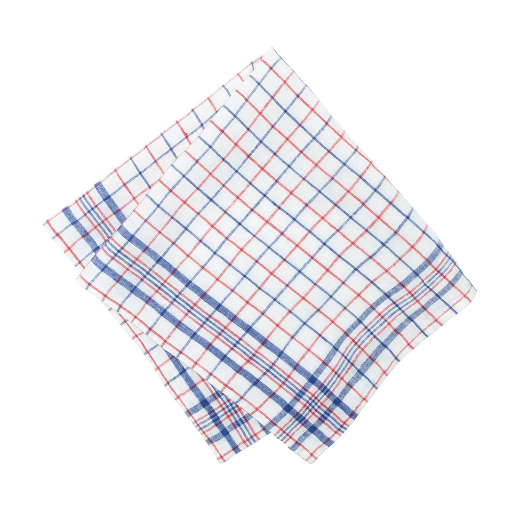 Bistro Napkin in Blue & Red, Set of 4