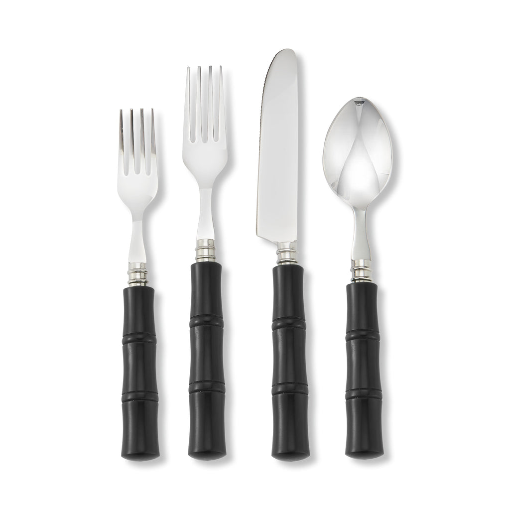 Black "Bamboo" Flatware gold leopard timeless tableware items Chefanie