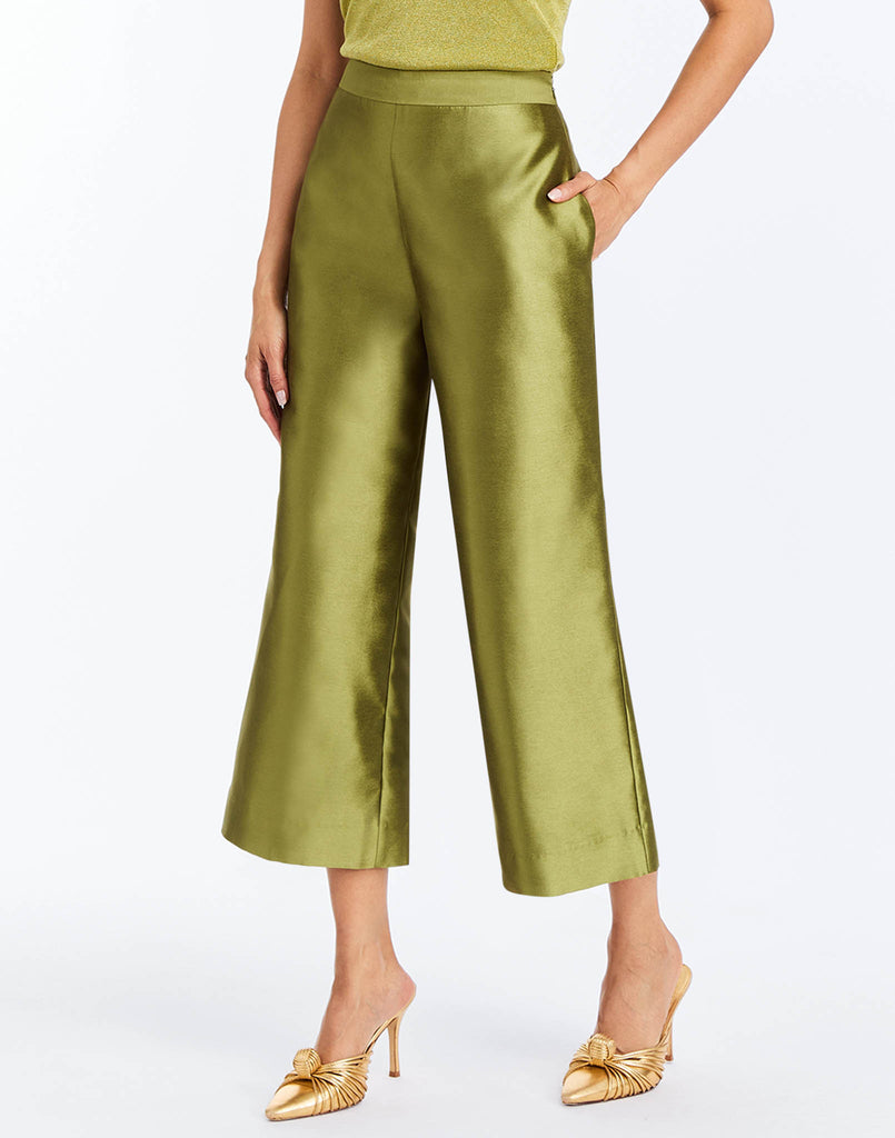 Blake Cropped Pants in Olive Green