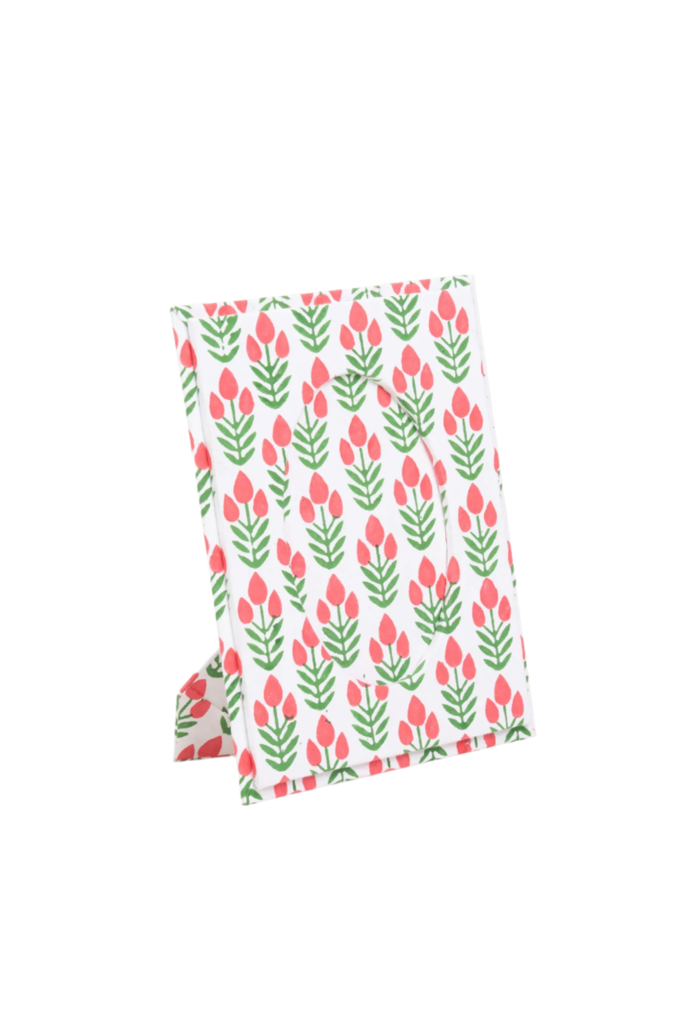 Blockprint Picture Frame in Red Poppy