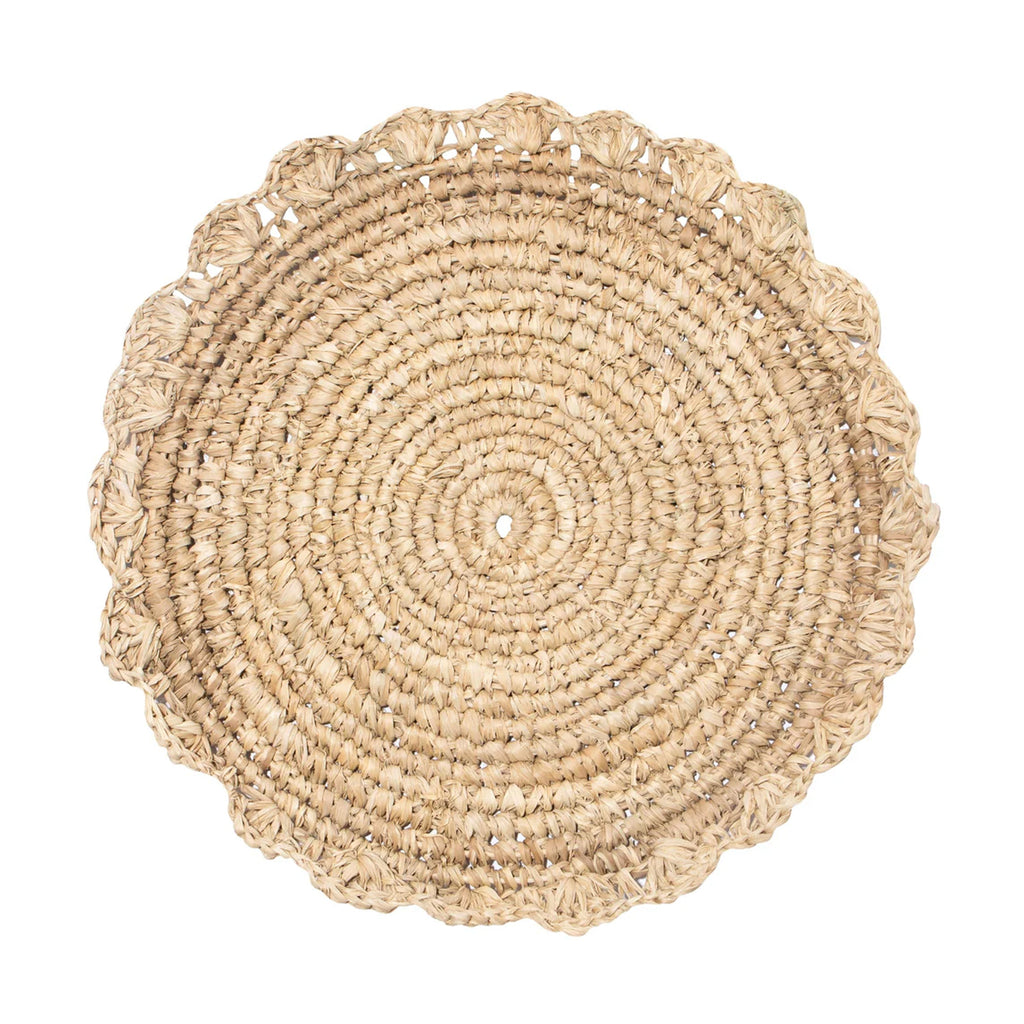 Blossom Natural Round Placemat Flower, Set of 4