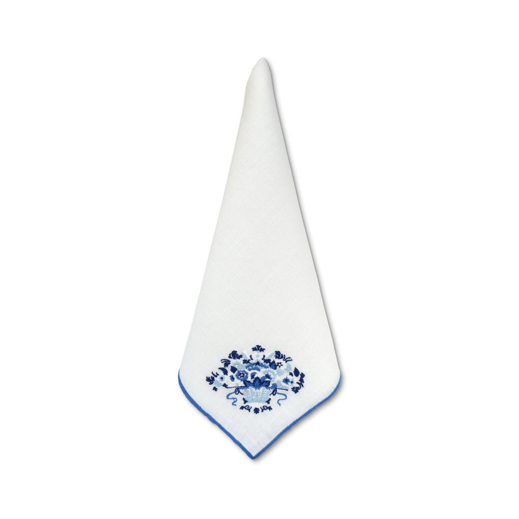Blue Basket Dinner Napkins (4) Blue & White Chefanie