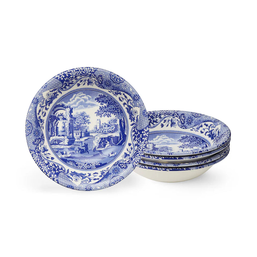 Blue Italian Ascot Cereal Bowls, Set of 4