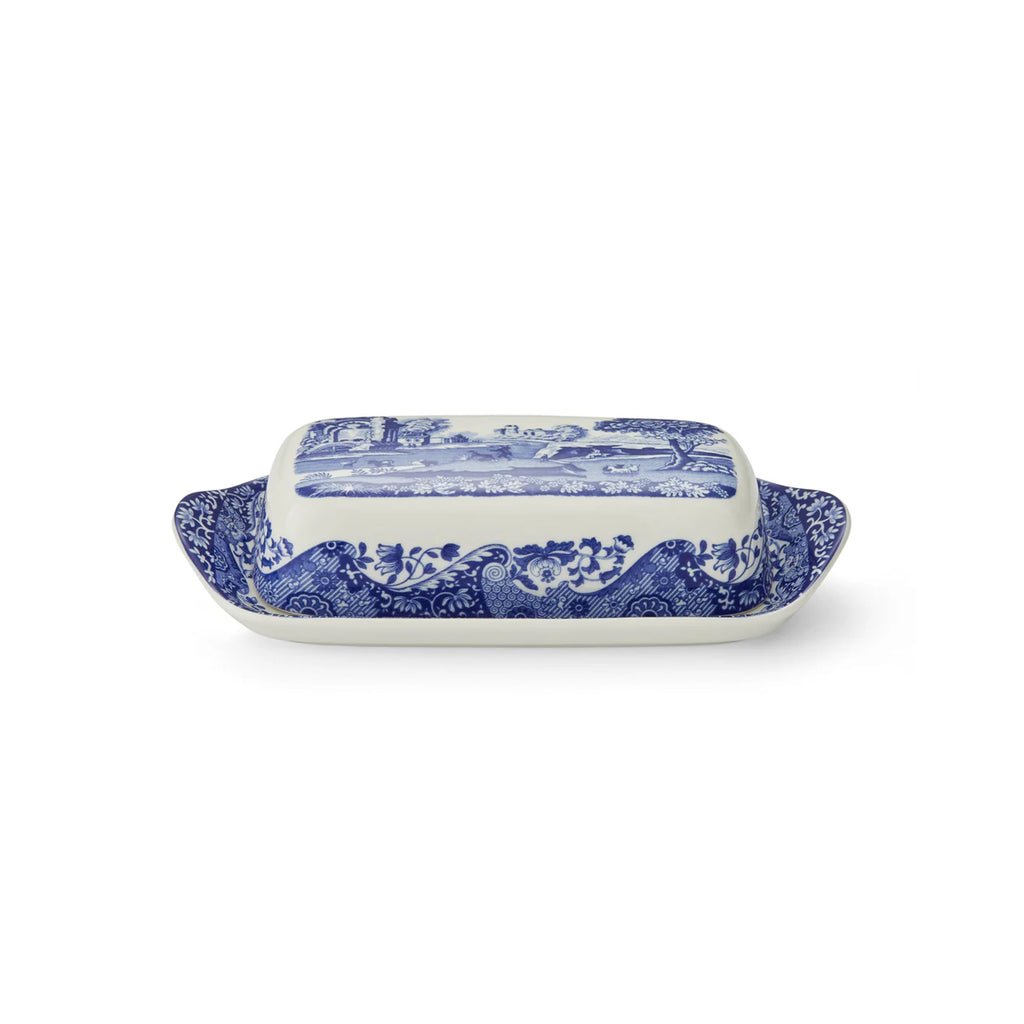 Blue Italian Covered Butter Dish