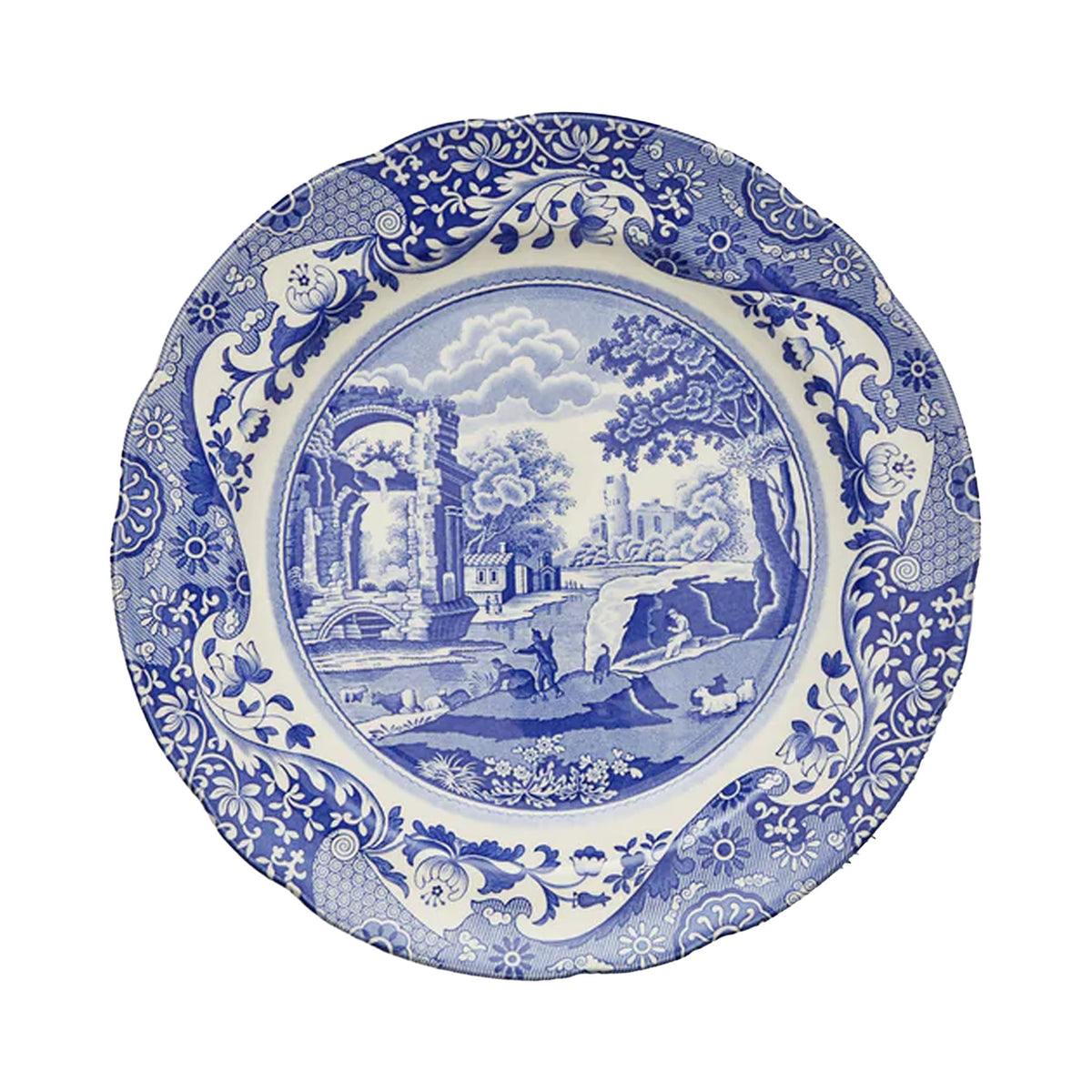 Blue Italian Dinner Plates, Set of 4