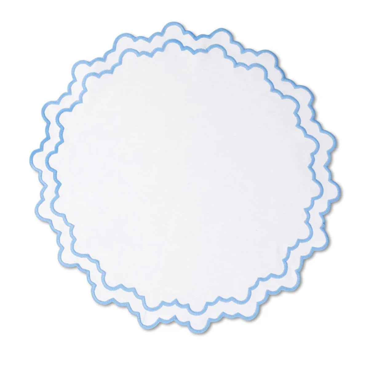 Blue Lotus Placemat and Napkin Set in White
