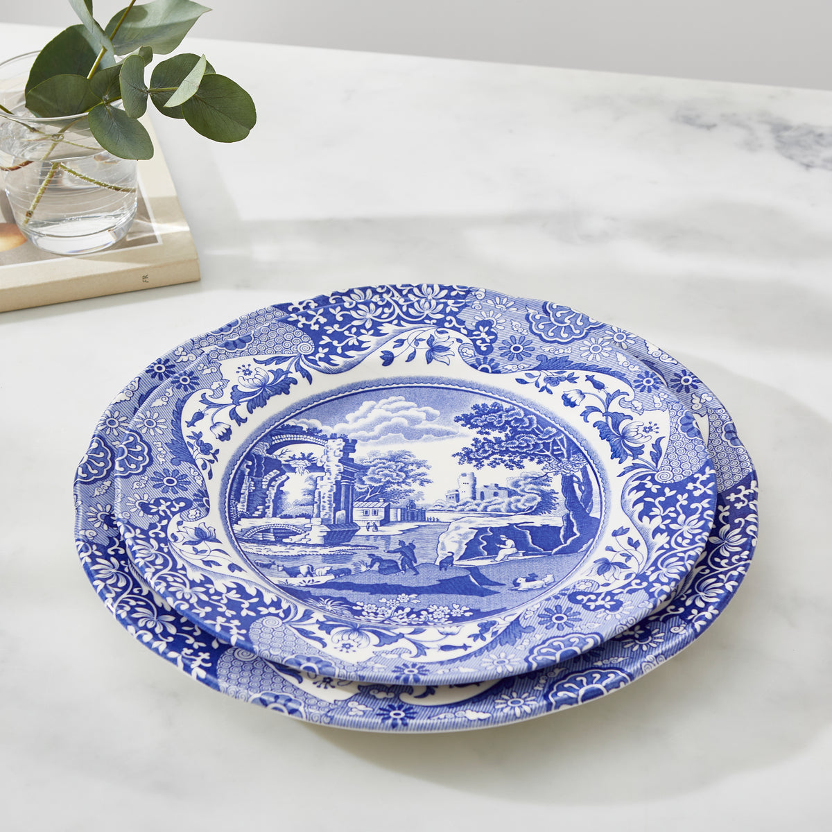 Blue Italian Luncheon Plates, Set of 4